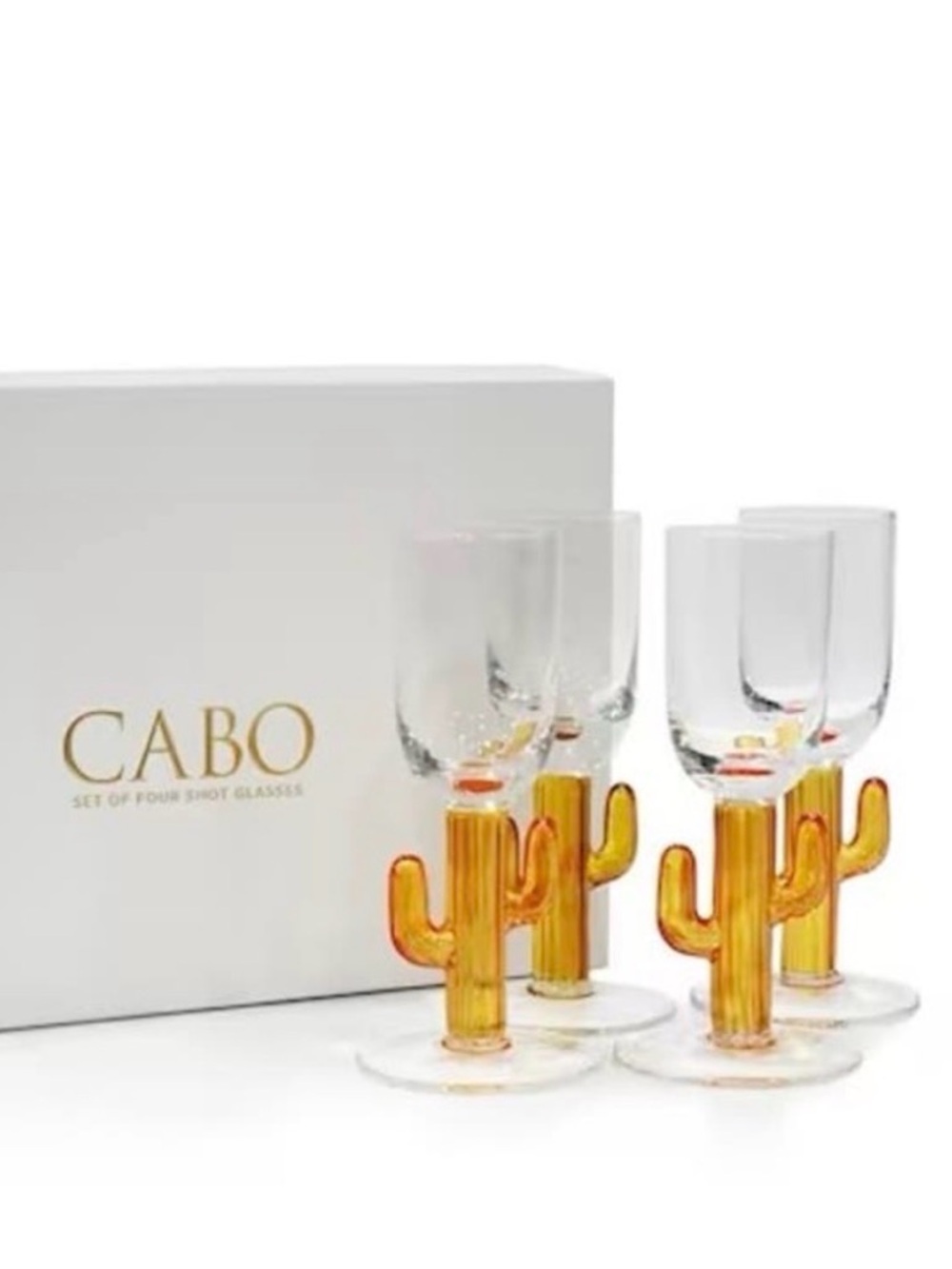 Cactus Stem Shot Glasses/ festive drinking glasses - Set of 4